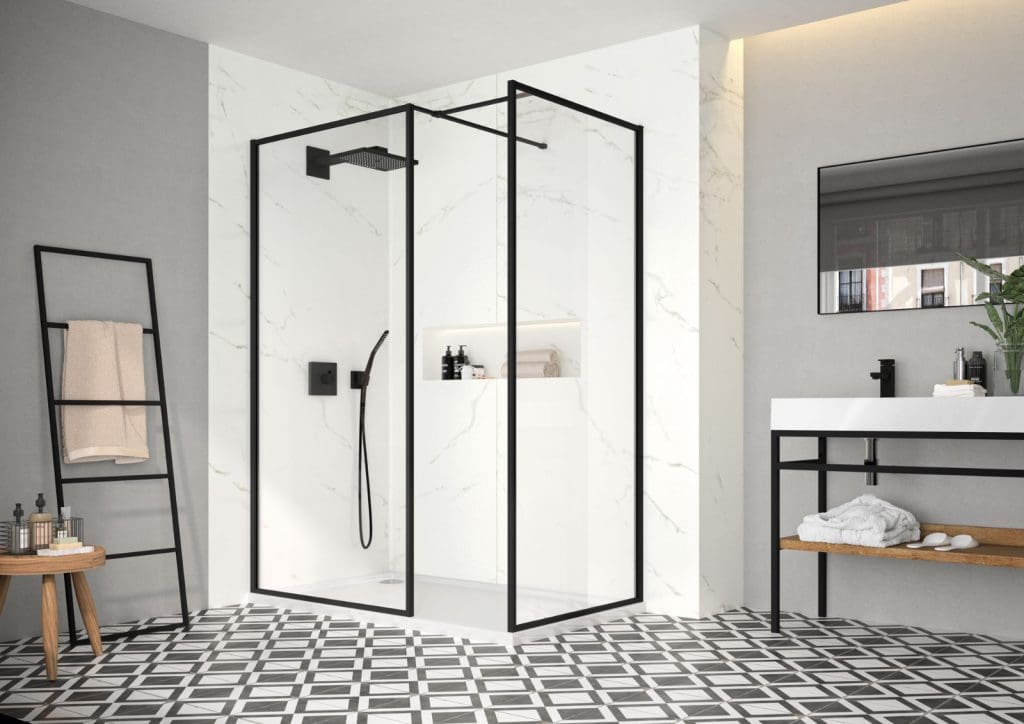 Merlyn Black Framed Walk In Lr | My Bathroom Specialist