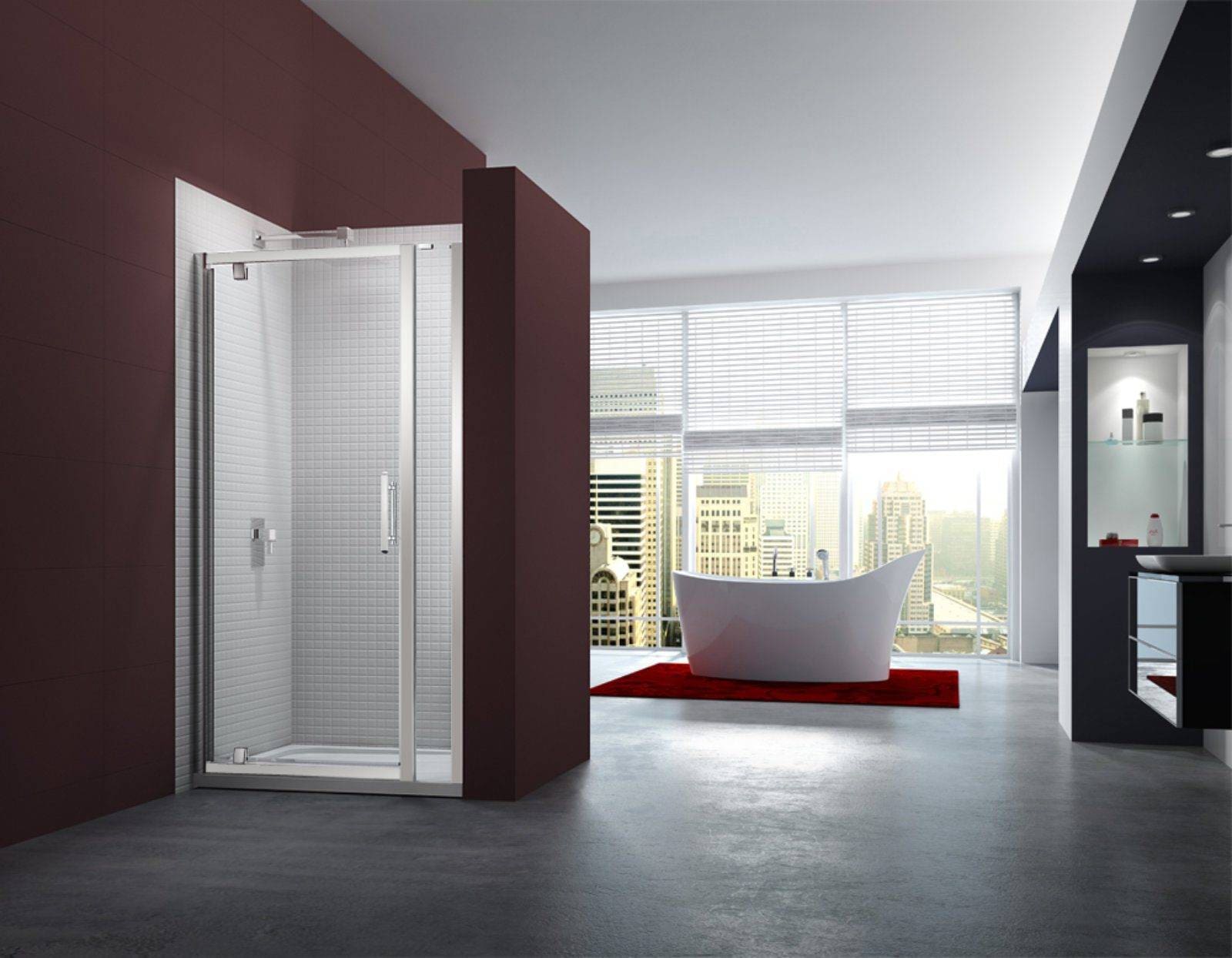 6 Series Pivot Door With Inline Panel Lr | My Bathroom Specialist